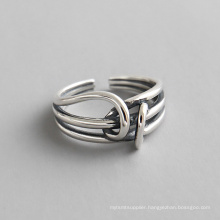Ready to Ship High Quality Women Woven Ring in Silver Jewelry